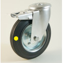 Roulette à trou central, roue anti statique bandage caoutchouc CU 50 à 205 Kg