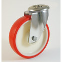 Roulette inox à trou central, roue polyuréthane, charges 100 à 300 Kg (série N/INOX20)