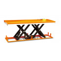 Table élévatrice fixe, levée électrique, charge 2000 Kg, plateau 2500 x 820 mm, série HWD.